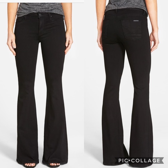 Hudson Jeans Denim - Hudson Faded / distressed black Flare Jeans